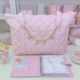 NEW! PINK GINGHAM TOTE BAG