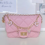 LUXURY PINK QUILTED FLAP BAG