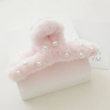 NEW! PINK FUR HAIR CLIP