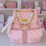 NEW! LUXURY PINK QUILTED BAG