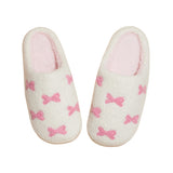 NEW! LUXE WHITE + PINK BOW SLIPPERS