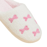 NEW! LUXE WHITE + PINK BOW SLIPPERS