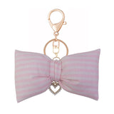 NEW! STRIPED PUFFY BOW KEYCHAIN