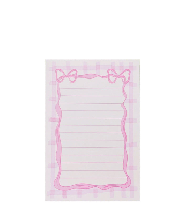 Pink Bow Notepad | Pink Bow and Checkered Notepad List | Pink Bow ...