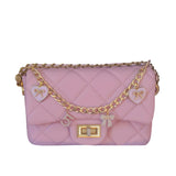 LUXURY PINK QUILTED FLAP BAG