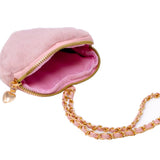 NEW! PINK FAUX FUR HEART POUCH