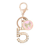 NEW! PINK BOW NUMBER 5 KEYCHAIN