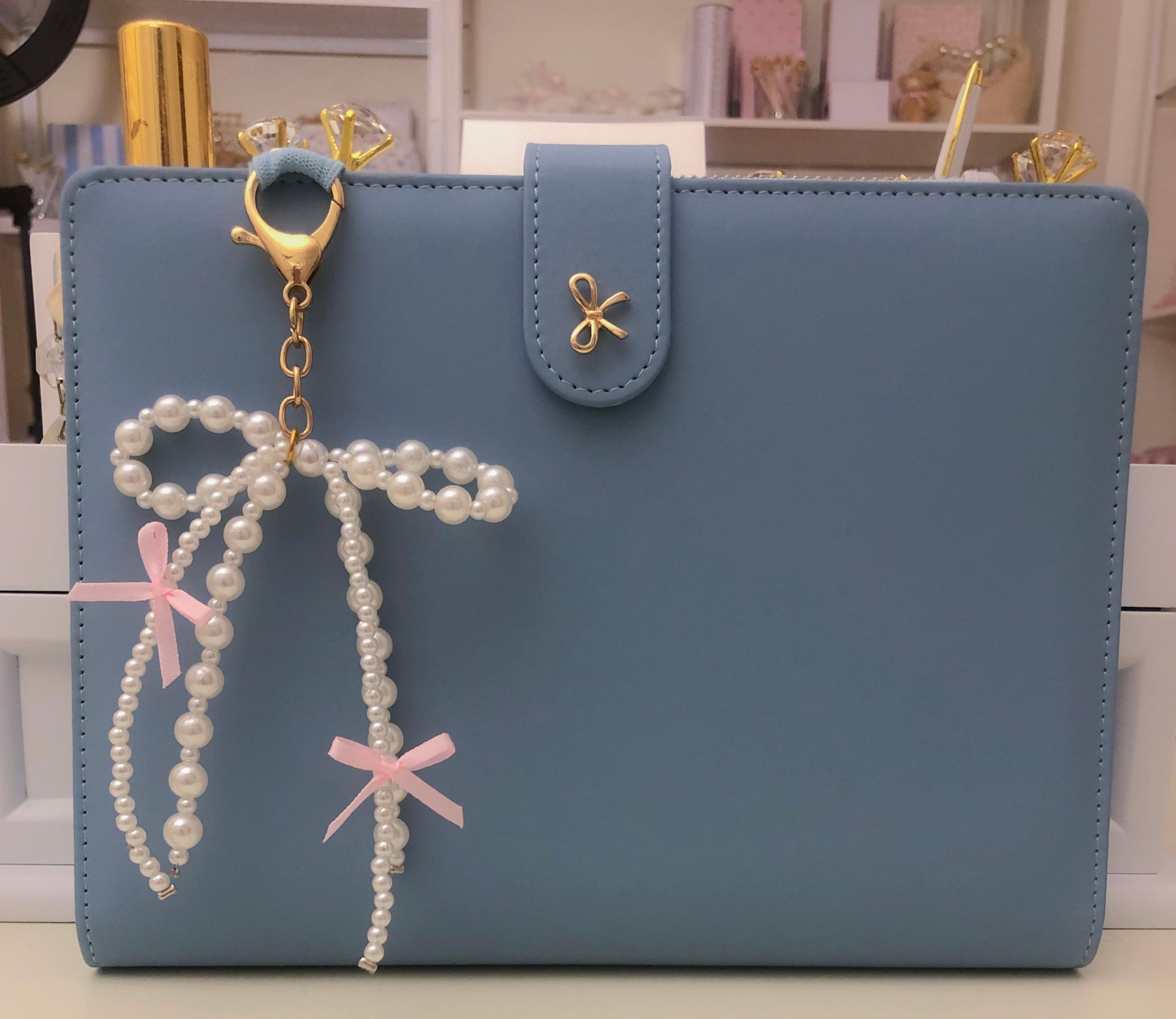 NEW! VINTAGE BLUE BOW A5 AGENDA