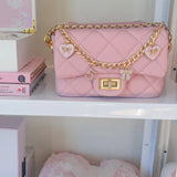 LUXURY PINK QUILTED FLAP BAG