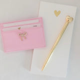 NEW! PINK BOW CARD HOLDER