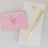PINK BOW CARD HOLDER