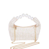NEW! STRAW PEARL BOW BAG