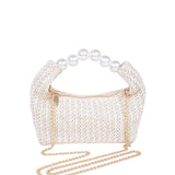 STRAW PEARL BOW BAG