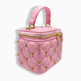 NEW! PINK QUILTED MINI VANITY CASE