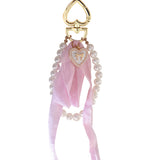 NEW! WHITE HEART BOW KEYCHAIN