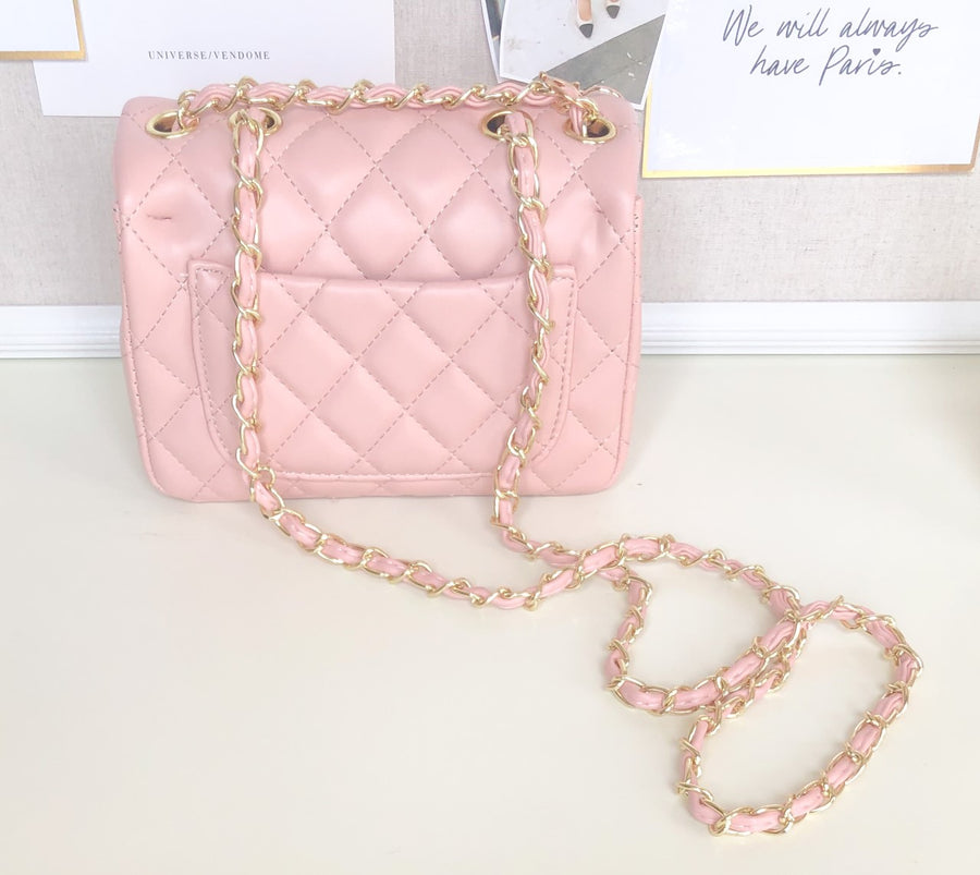 pink flap bag