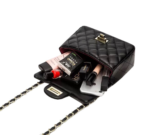 LUXURY BLACK QUILTED MINI BAG
