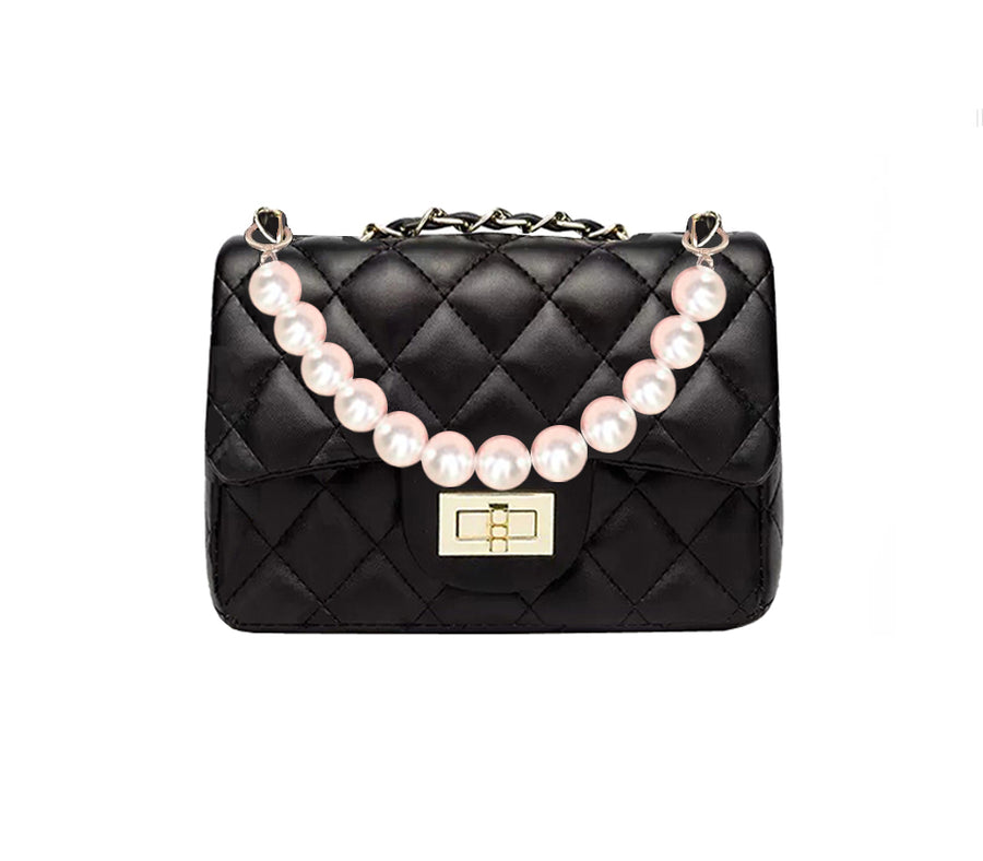LUXURY BLACK QUILTED MINI BAG
