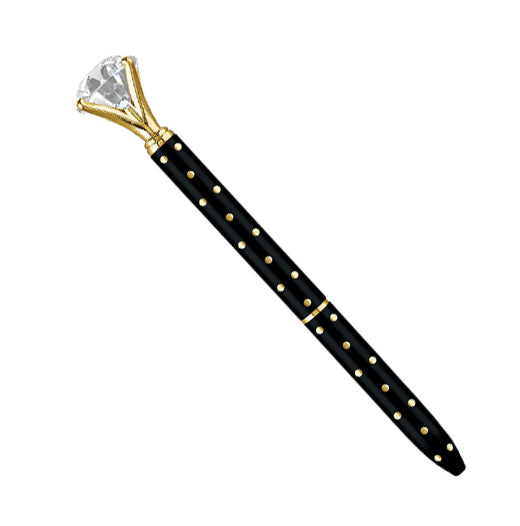 DIAMOND PEN, BLACK + GOLD DOT