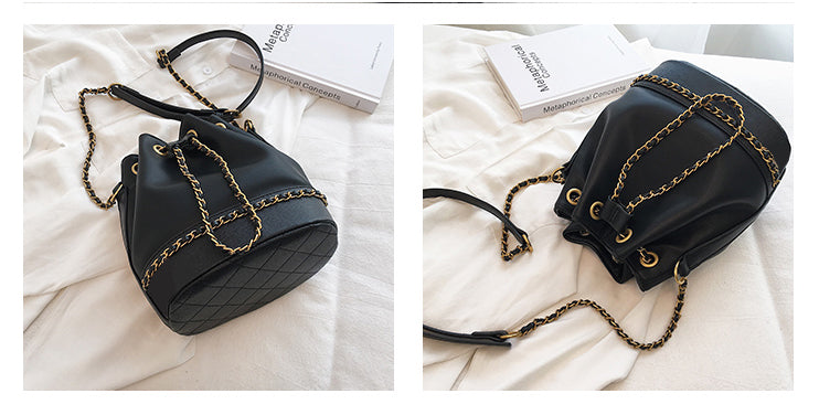 LUXURY BLACK BUCKET BAG