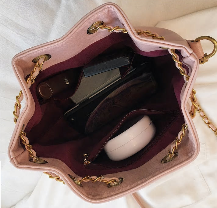 LUXURY PINK BUCKET BAG