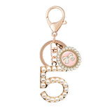 PINK NUMBER 5 KEYCHAIN