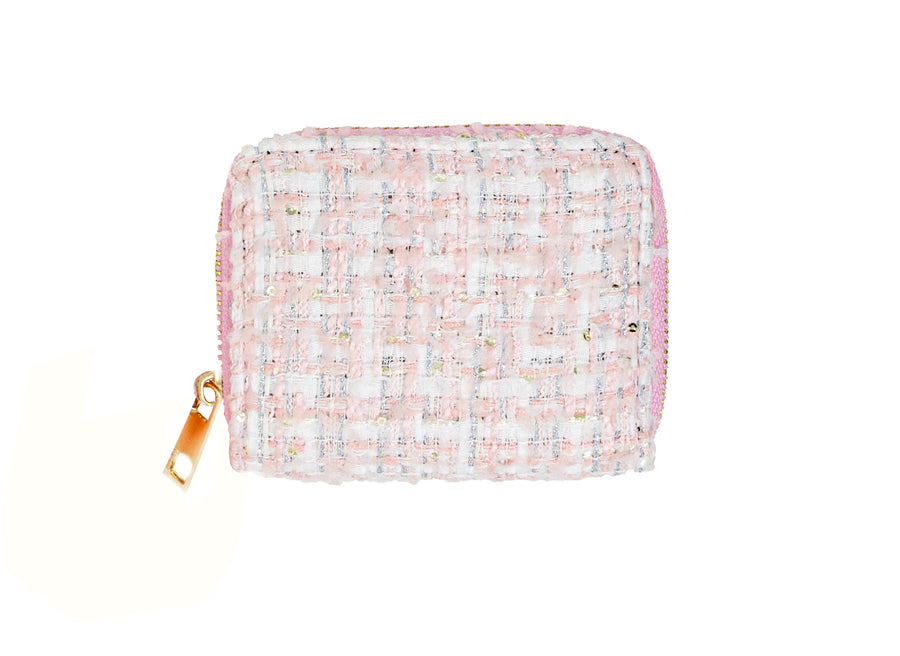 LIGHT PINK TWEED CARD HOLDER
