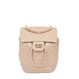 LUXURY BEIGE QUILTED BACKPACK