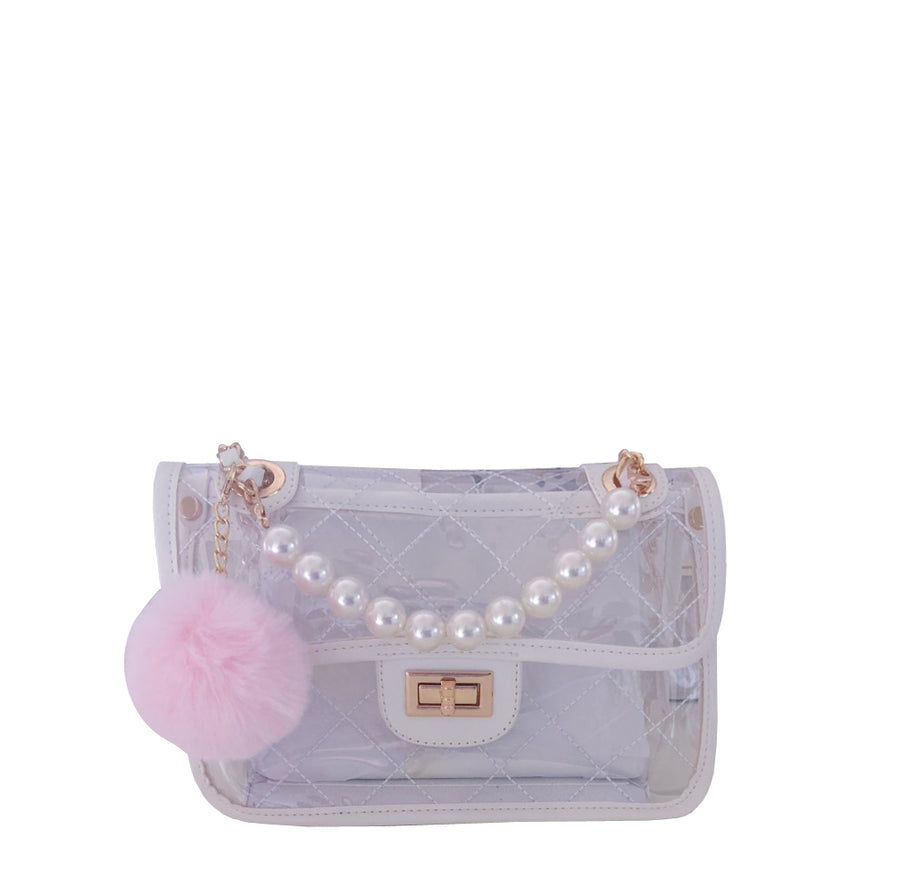 NEW! WHITE QUILTED FLAP BAG
