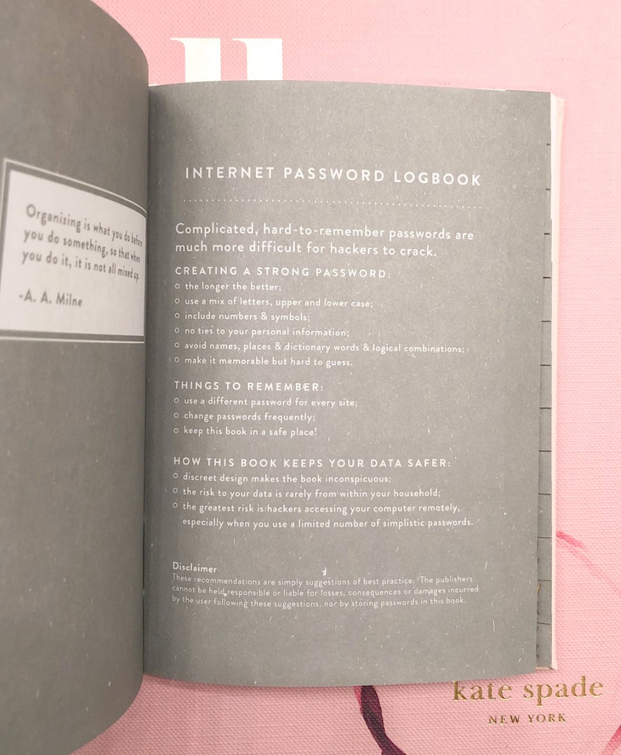 PINK PASSWORD JOURNAL