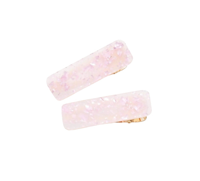 NEW! PINK CRYSTAL HAIR CLIPS