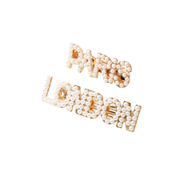 NEW! PARIS + LONDON PEARL HAIR CLIPS