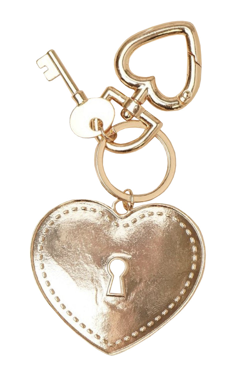 NEW! PINK ENAMEL HEART KEYCHAIN