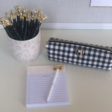 BLACK GINGHAM BOW CASE