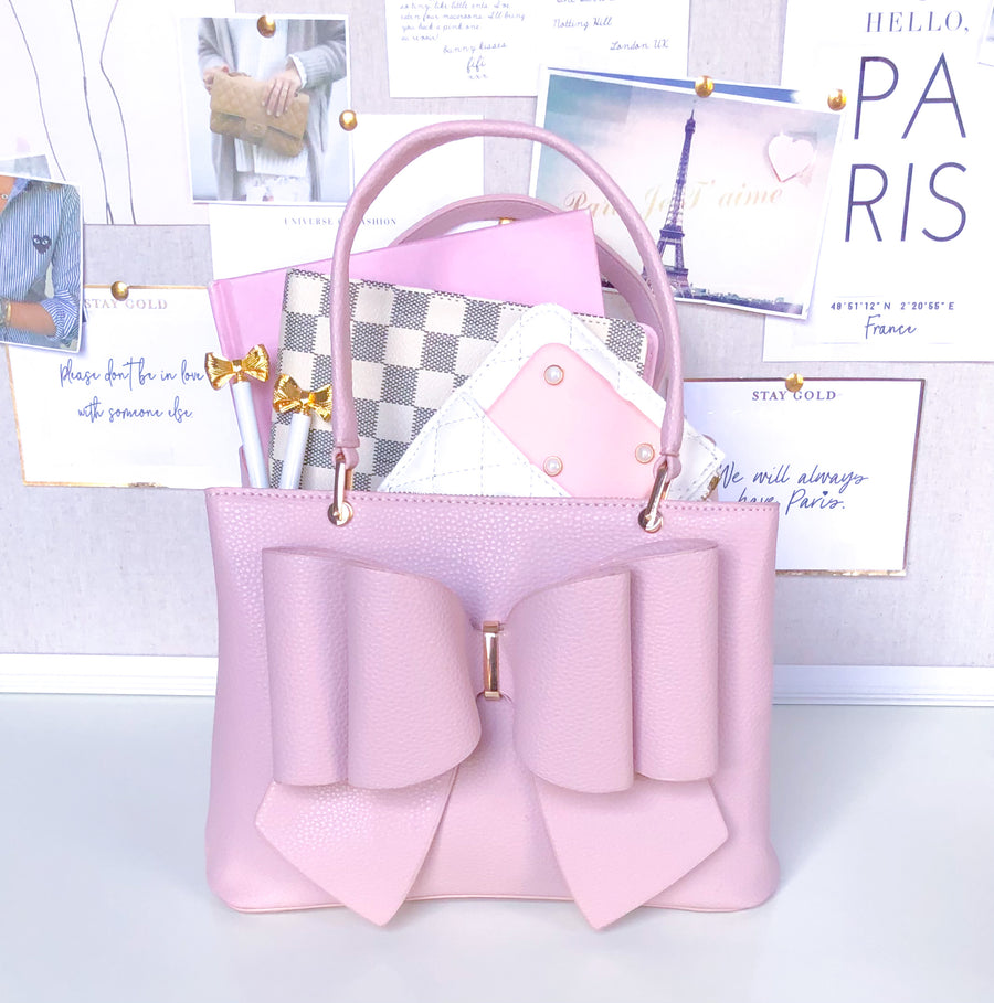 LUXURY PINK BOW TOTE BAG