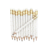 GOLD DOT, MINI WHITE PENCILS SET OF 12