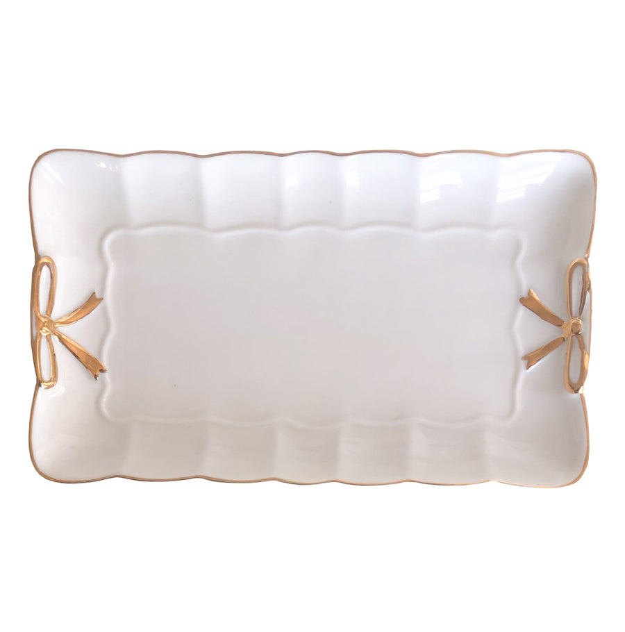 GOLD BOW CERAMIC TRAY