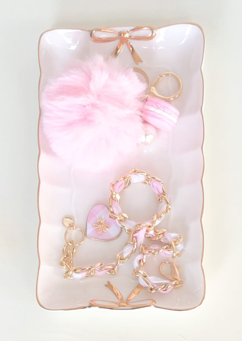 GOLD BOW CERAMIC TRAY