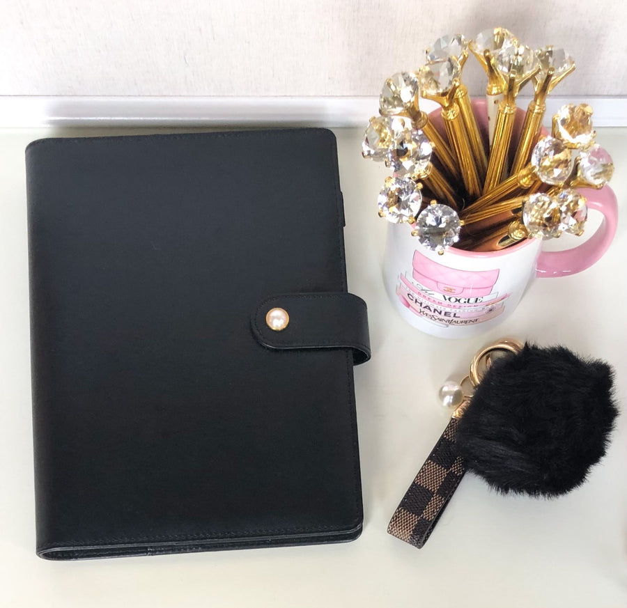 NEW! BROWN CHECKERED POM KEYCHAIN