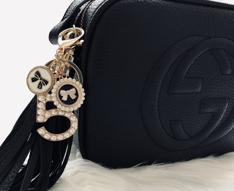 BLACK NUMBER 5 KEYCHAIN