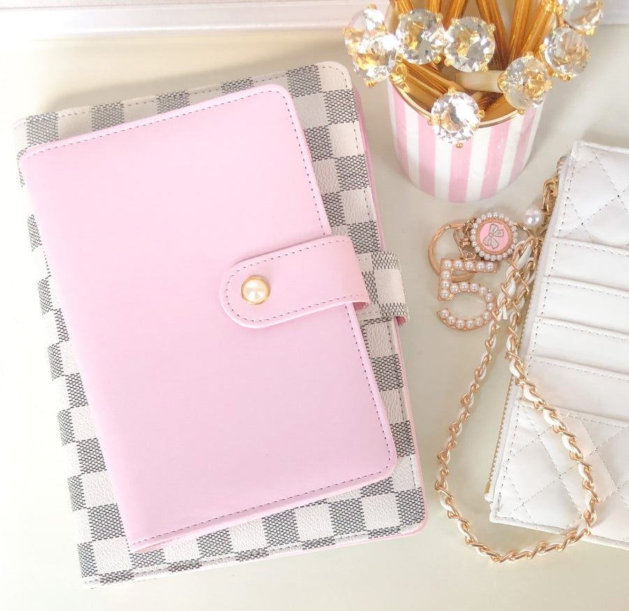 Pink Leather A6 Agenda, Pink Vegan Leather Planner, Pink A6 Planner