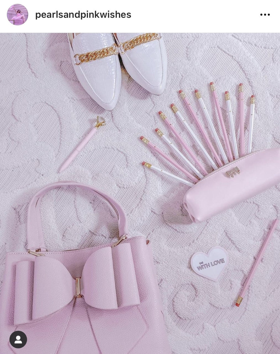 LUXURY PINK BOW TOTE BAG