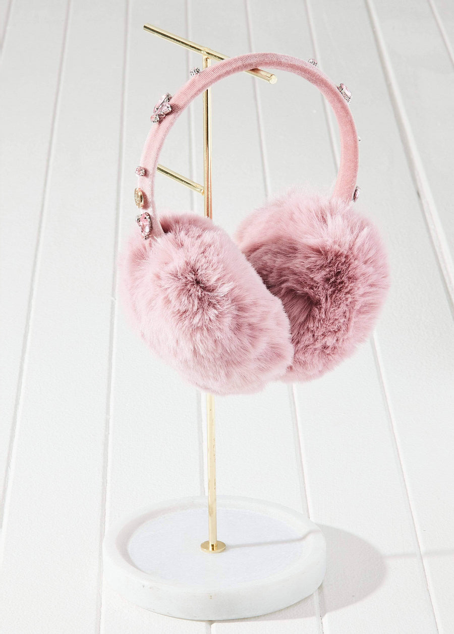 PINK FAUX FUR EARMUFFS