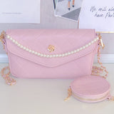 PINK QUILTED CHAIN BAG