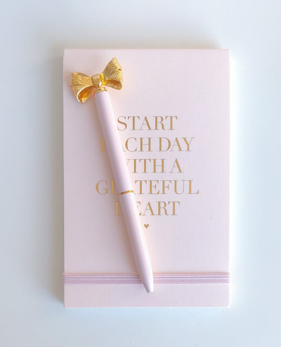 PINK + GOLD HEART NOTEPAD
