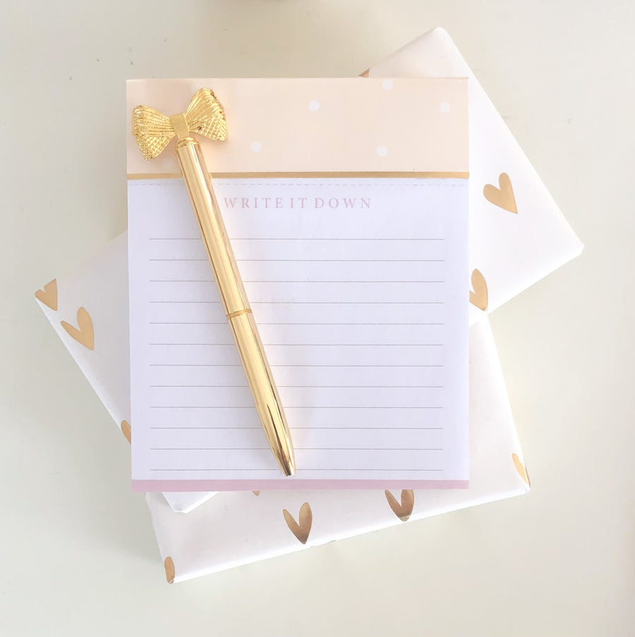PINK + GOLD NOTEPAD