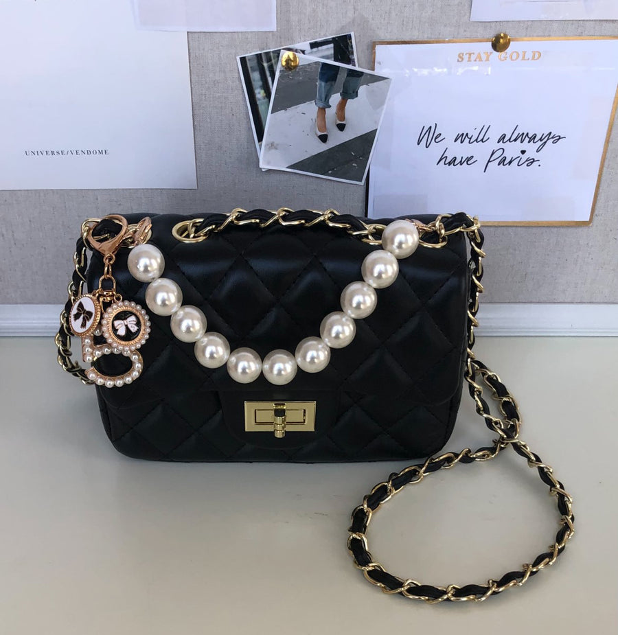 LUXURY BLACK QUILTED MINI BAG