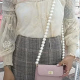 PINK QUILTED CLUTCH ON CHAIN
