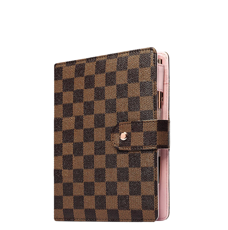 NEW! BROWN CHECKERED ROSE GOLD A6 AGENDA